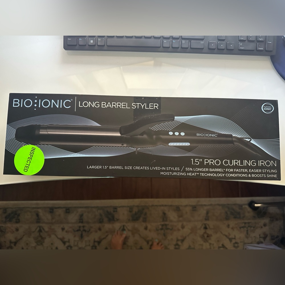 Bio Ionic Long Barrel Styler - Black Curling Iron
